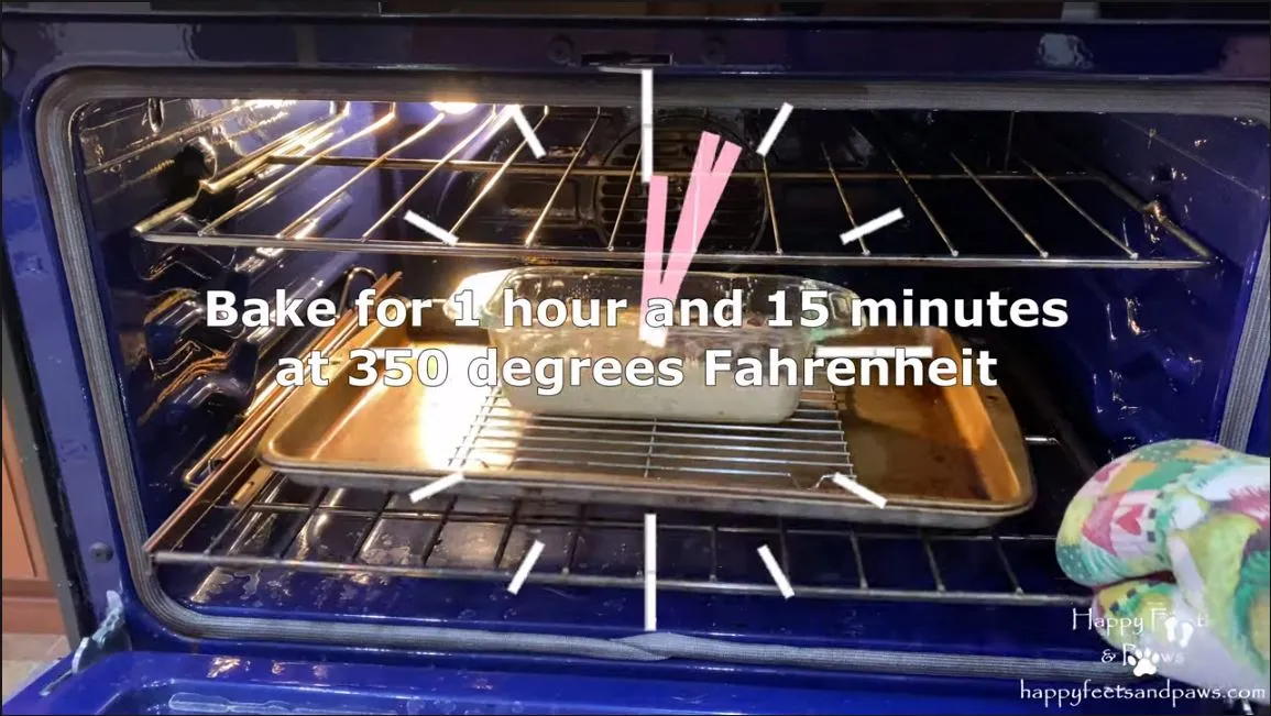banana bread being baked