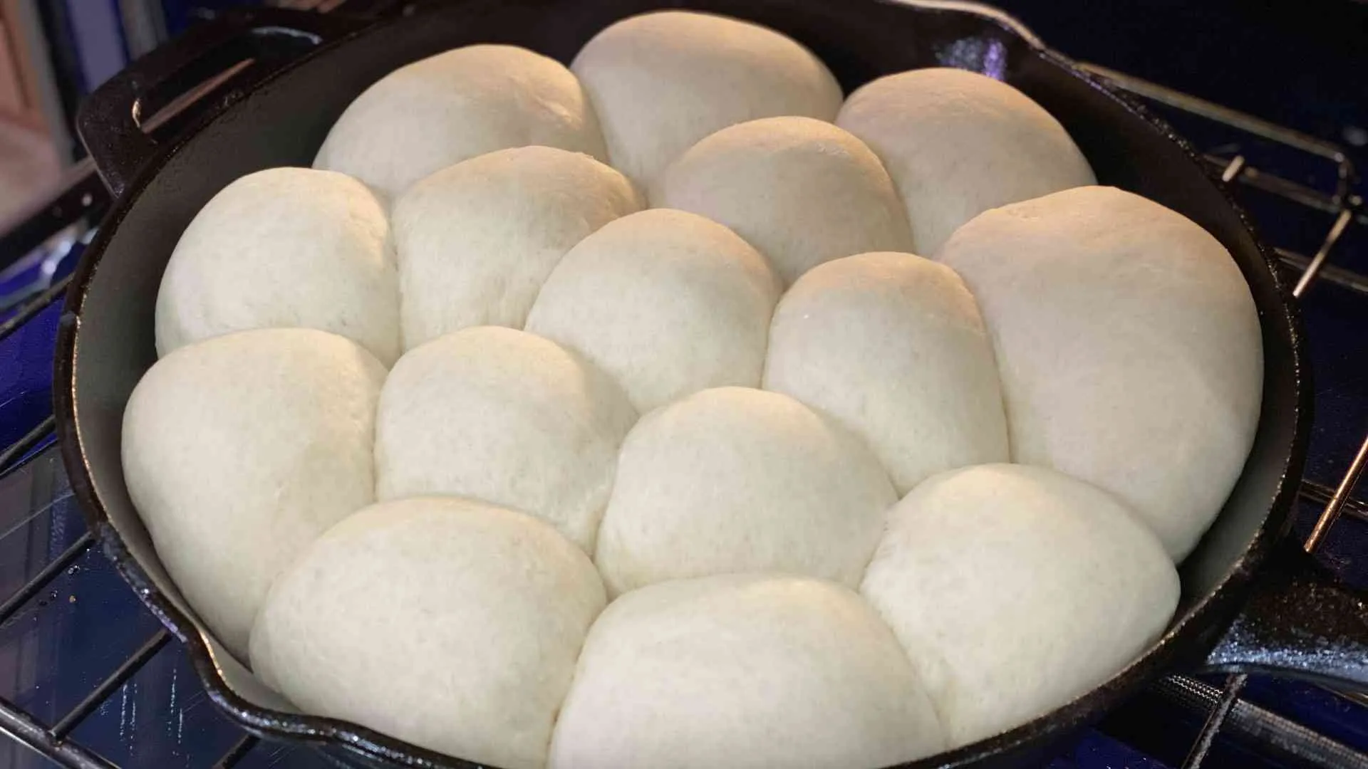 Preheat oven and bake – How To Make Cast Iron Bread Rolls