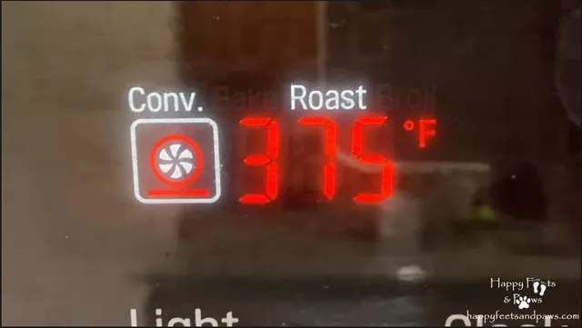 preheating oven to 375 on display