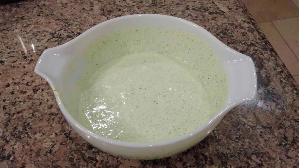 Cucumber Aioli In a large glass bowl