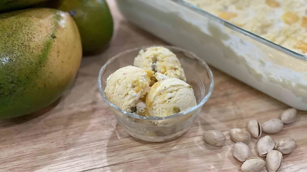 A bowl of Filipino Mango Icecream