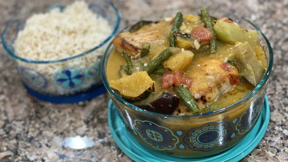 Gintaang Isad or fish filet in coconut milk with vegitables