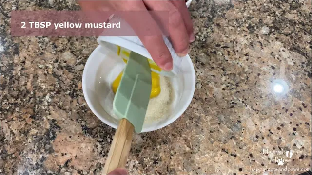 making meatloaf glaze with mustard, sugar and ketchup