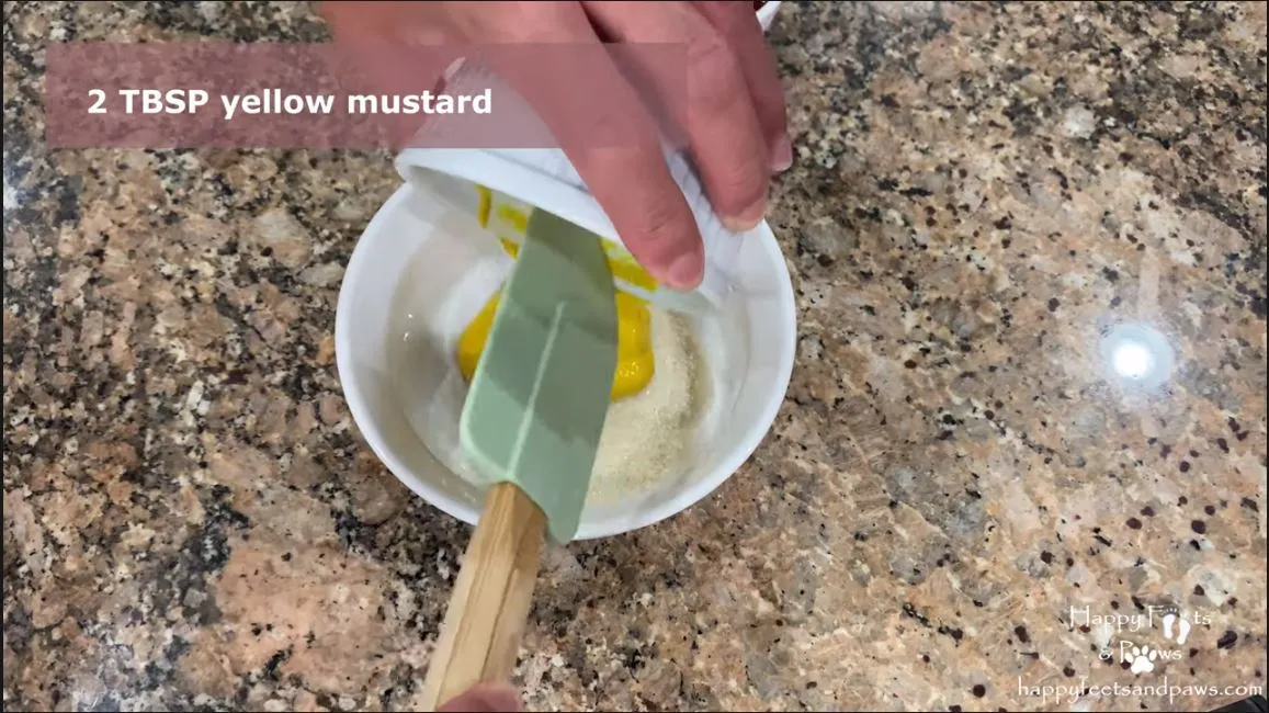 making meatloaf glaze with mustard, sugar and ketchup