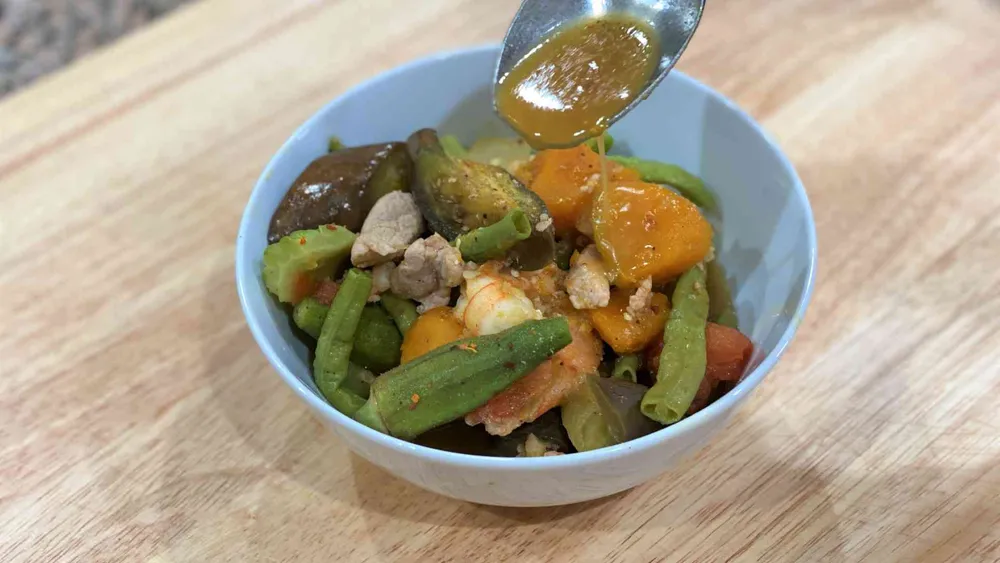Filipino Vegetable Stew or Pinakbet in a bowl