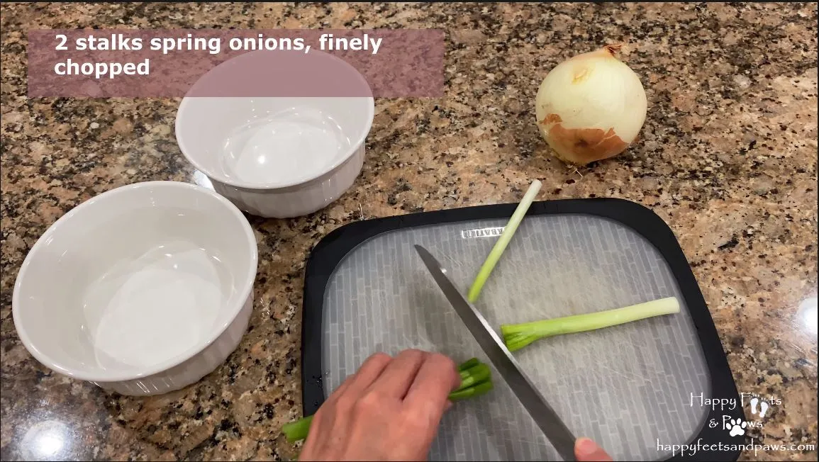 chopping spring onions